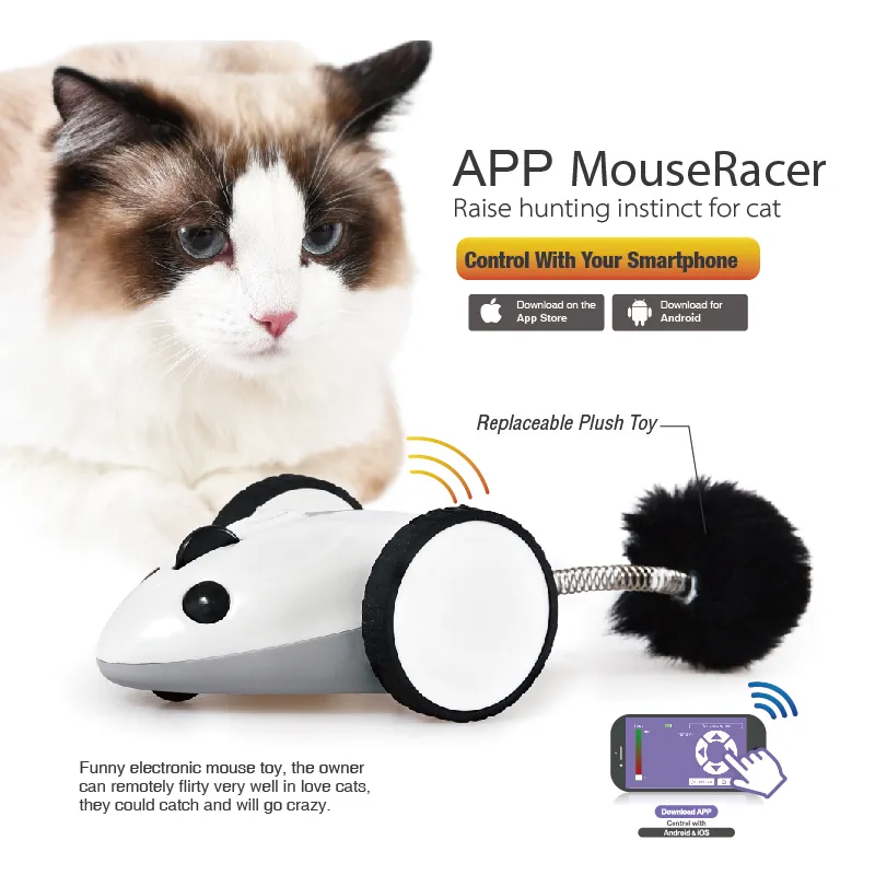 Electronic Mouse Cat Toys APP Remote Control Moving Electric Pet Toy - PO-PE-0015 wholesale manufacturer