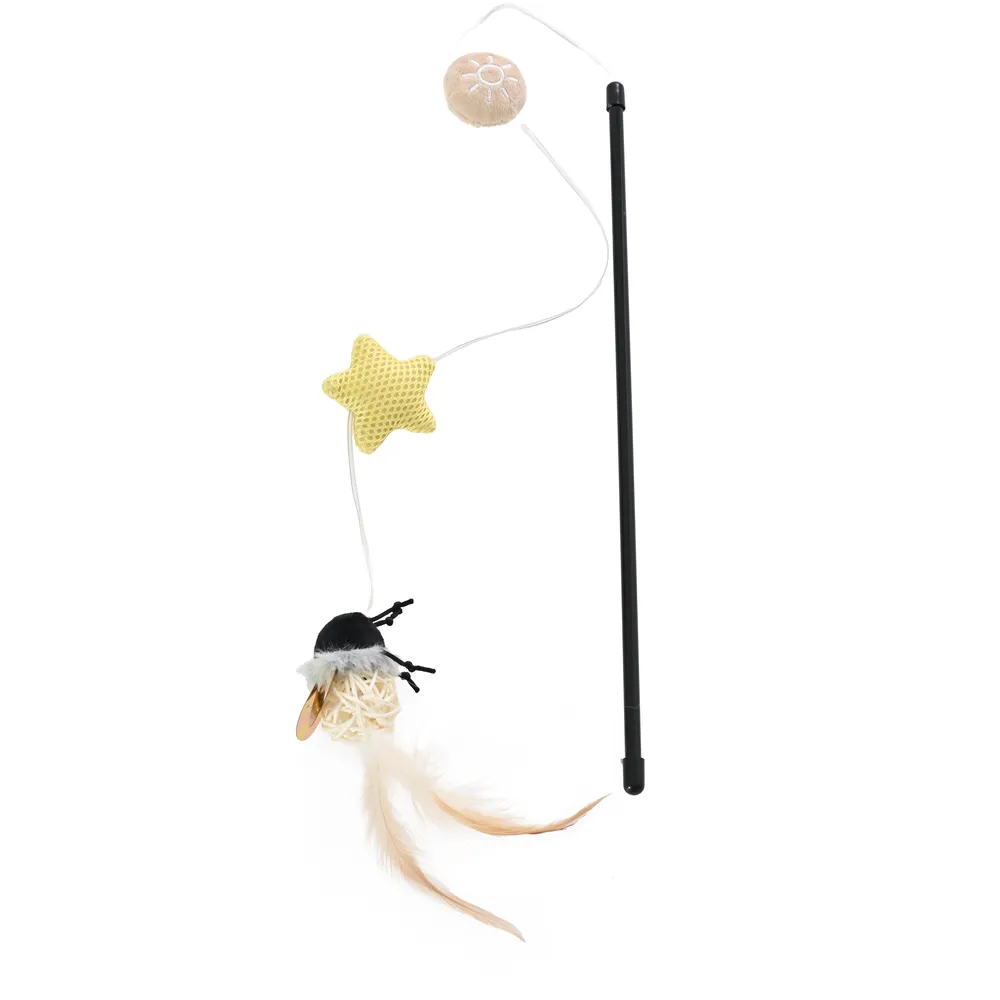 Light Up Cat Toy Interactive Insect Wand Toy with Catnip - PO-PE-0023 wholesale manufacturer
