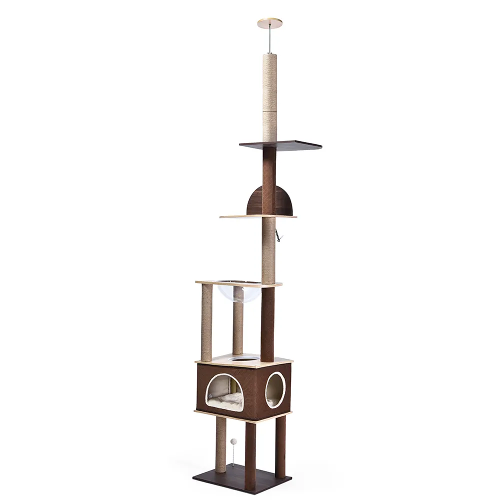 Tall Cat Scratching Posts Adjustable Floor To Ceiling Cat Condo - PO-CT-0220 wholesale manufacturer