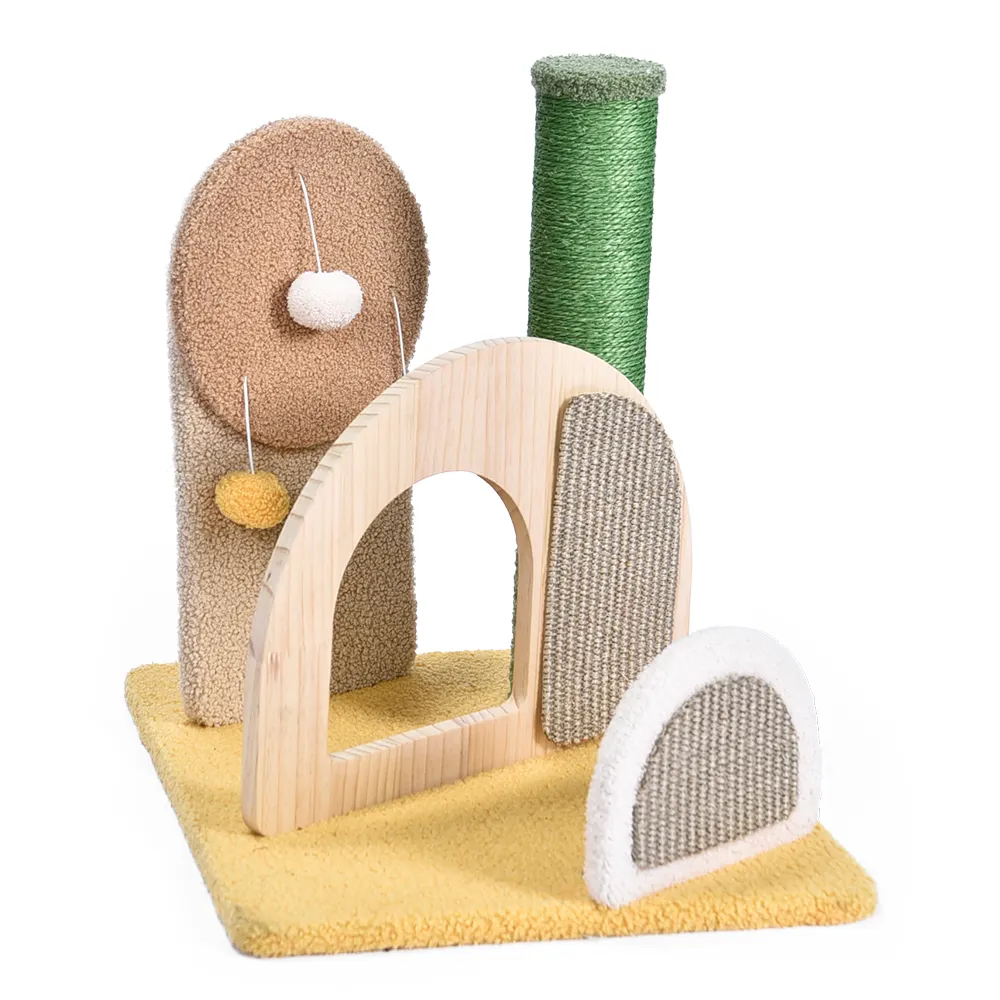 Unique Cat Tree Cat Scratch Pad Plush Toy Small Modern Designer Cat Tower - PO-CT-0223 wholesale manufacturer