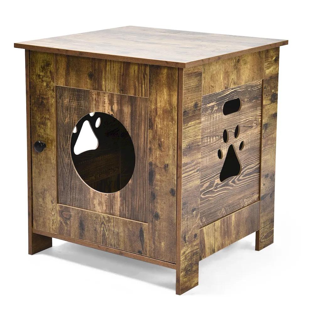 Wood Cat Condo Supplier Storage Bin Cat House With Litter Box - PO-CT-0228 wholesale manufacturer