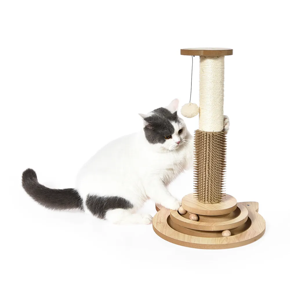 Wood Cat Post Cat Brush Furniture Scratcher - PO-CT-0230 wholesale manufacturer