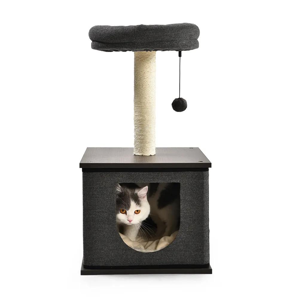 Wooden Cat Condos Stylish Tree Cat Condo For Large Cat - PO-CT-0234 wholesale manufacturer