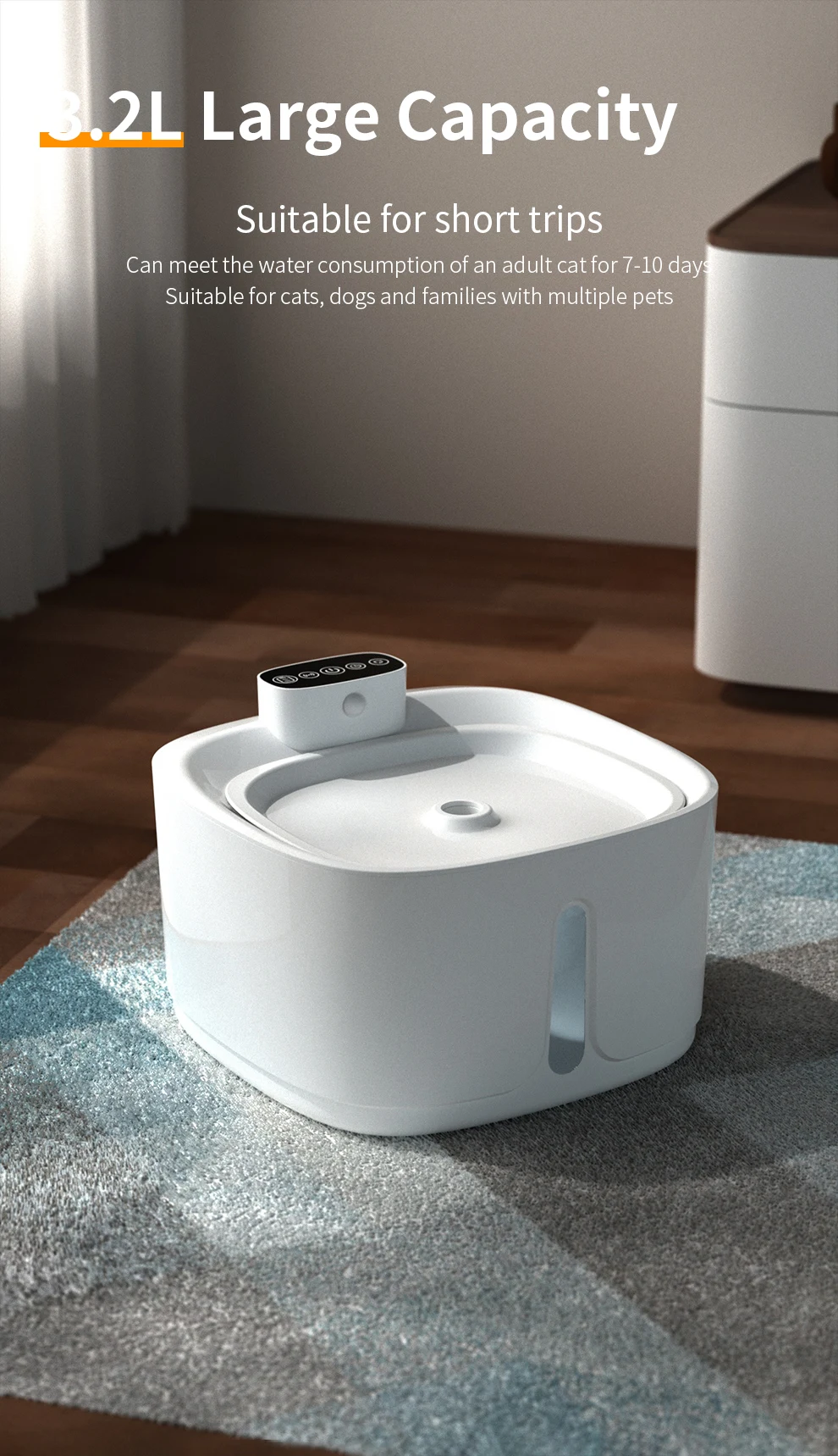 PETOEM W01 3.2L Automatic Pet Water Fountain | Dog Cat Drinking Dispens - W01 wholesale manufacturer