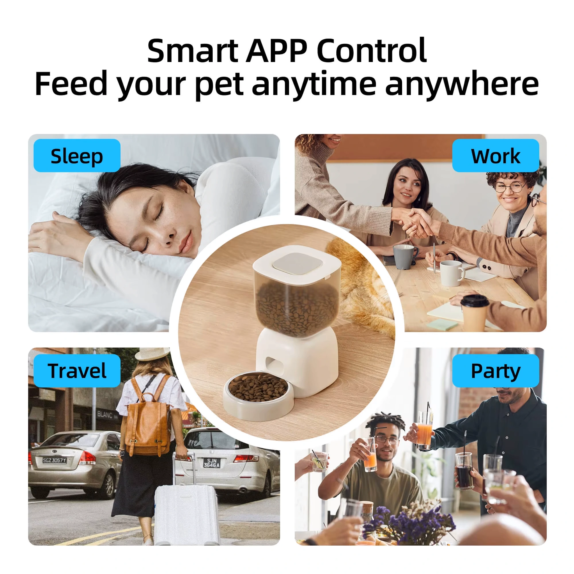 PETOEM F14-W 3L Automatic WiFi Pet Feeder | App-Controlled Feeder for Cat - F14-W wholesale manufacturer