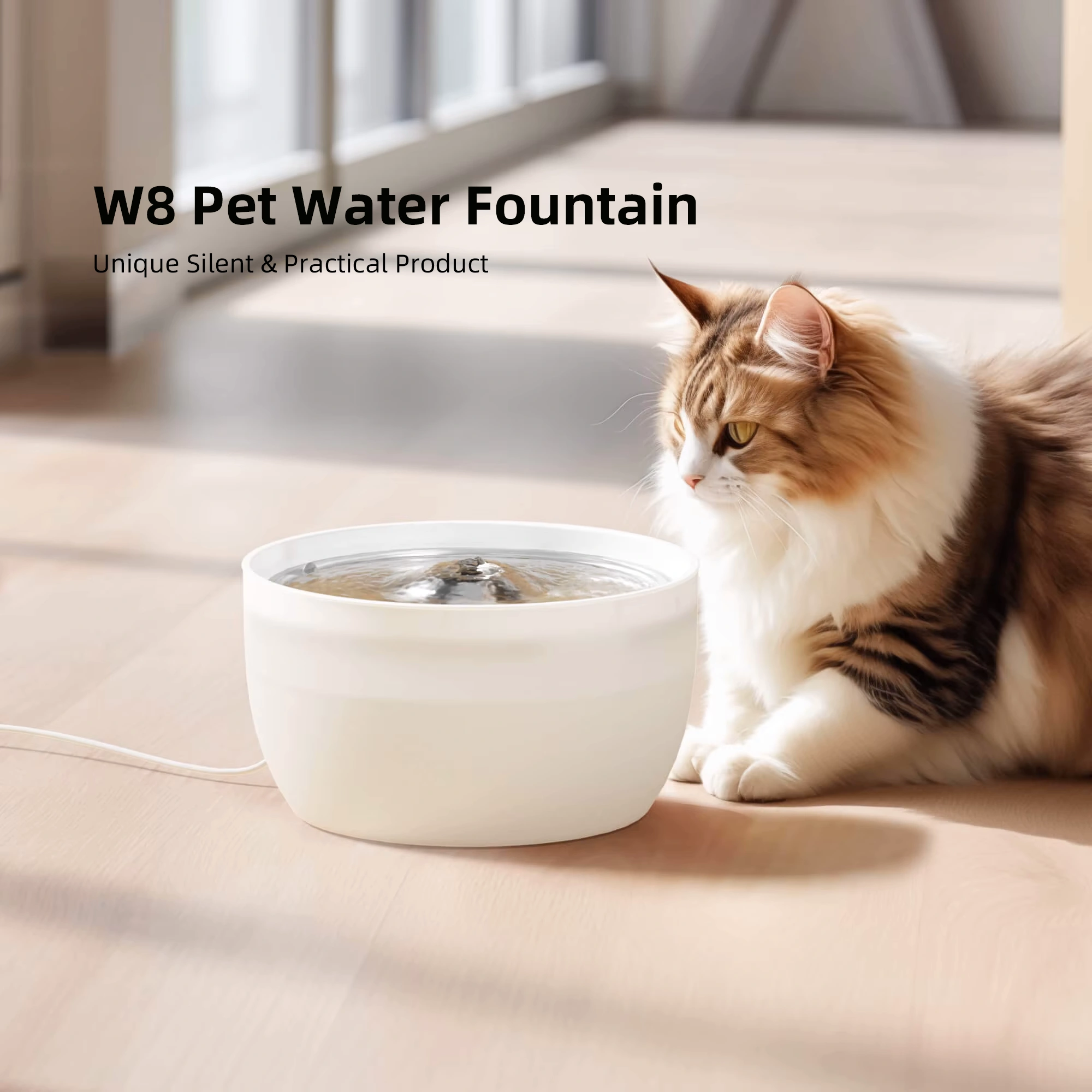 PETOEM W8 3L Stainless Steel Automatic Pet Water Fountain | Quiet for - W8 wholesale manufacturer