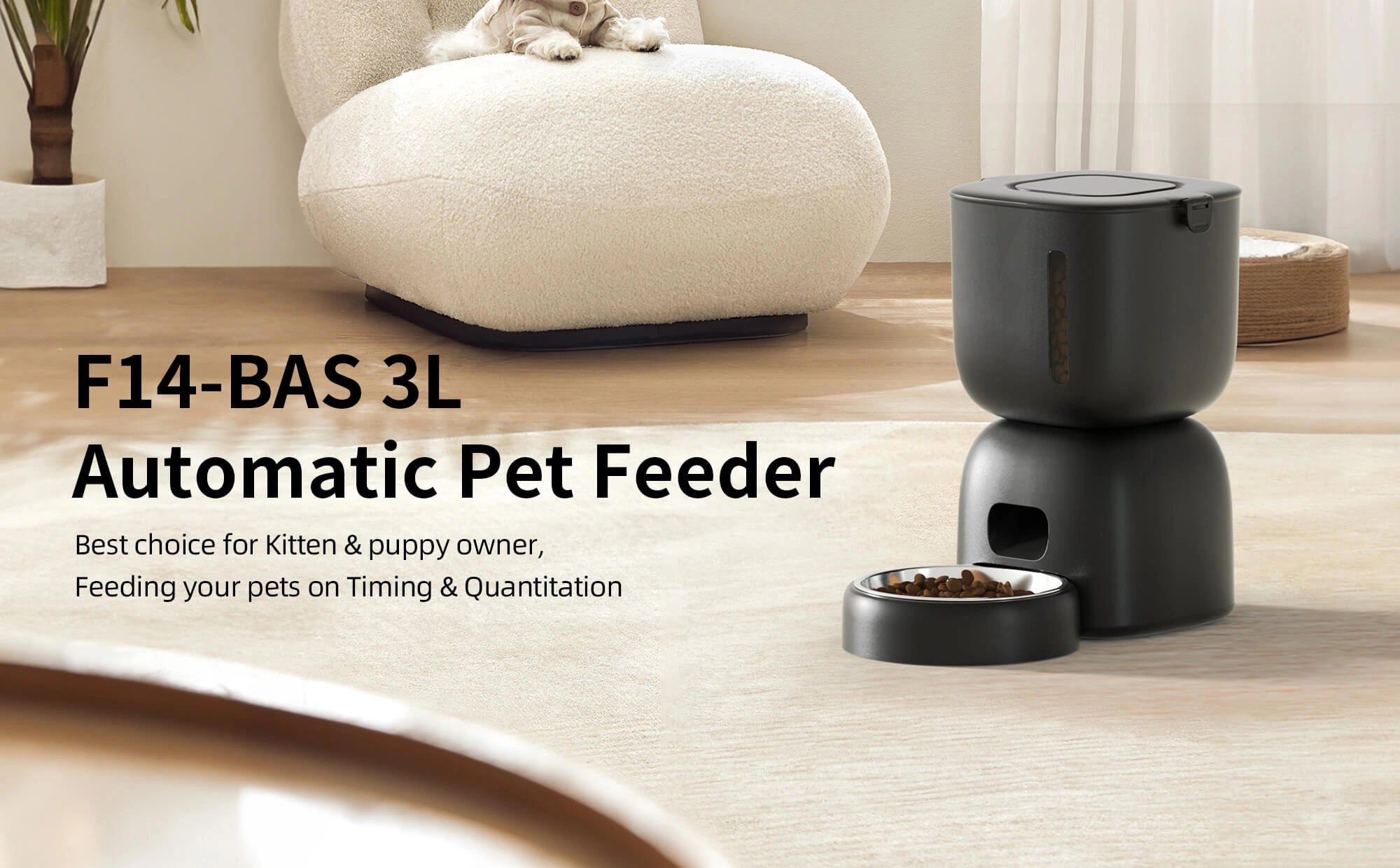 PETOEM F14-L-BAS-WIFI 3L WiFi Automatic Pet Feeder | Dual Power for Cats & Dogs - F14-L-BAS-WIFI wholesale manufacturer