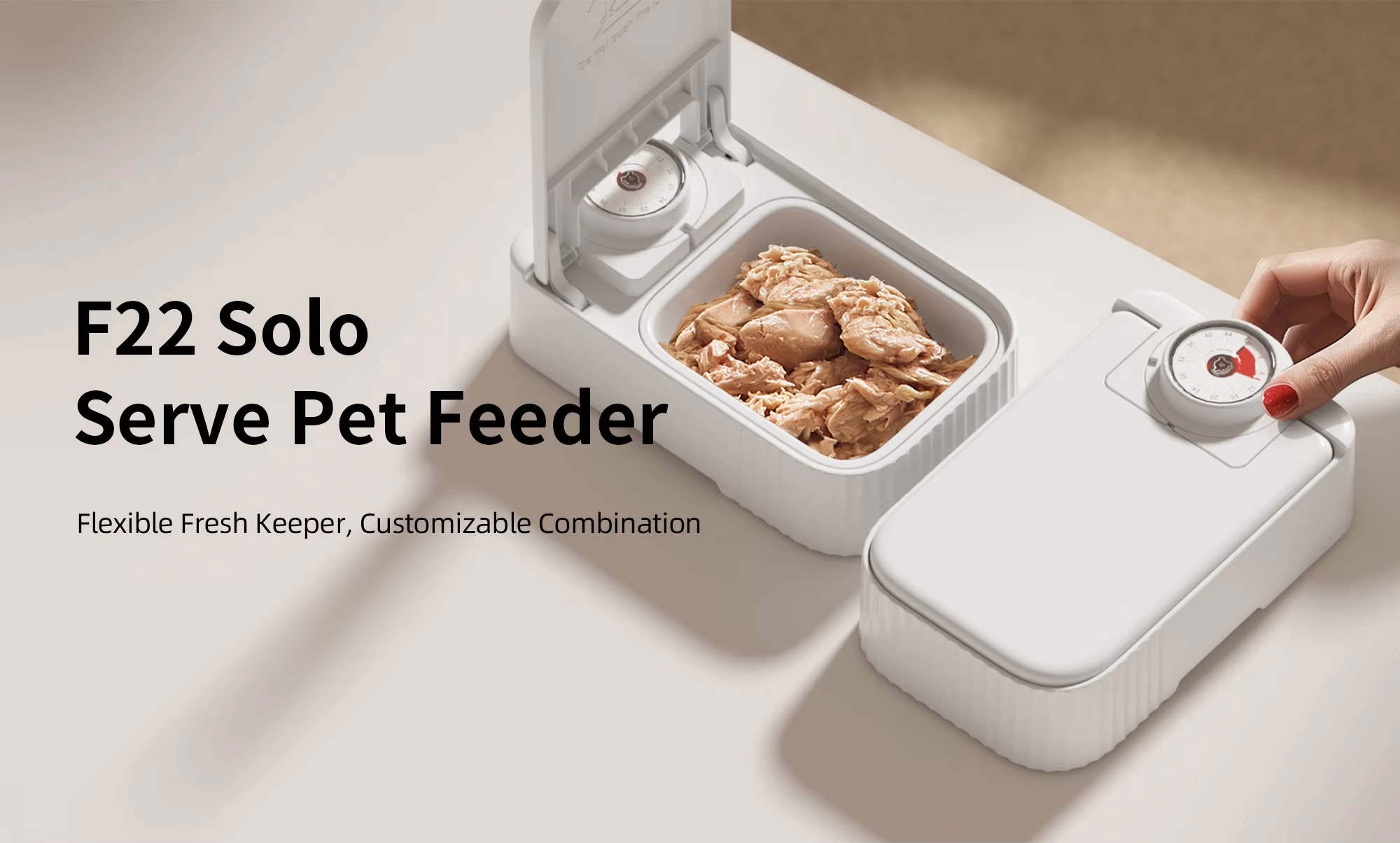 PETOEM F22 350ml Automatic Pet Feeder 48H | Battery-Powered with Ice Pa - F22 wholesale manufacturer