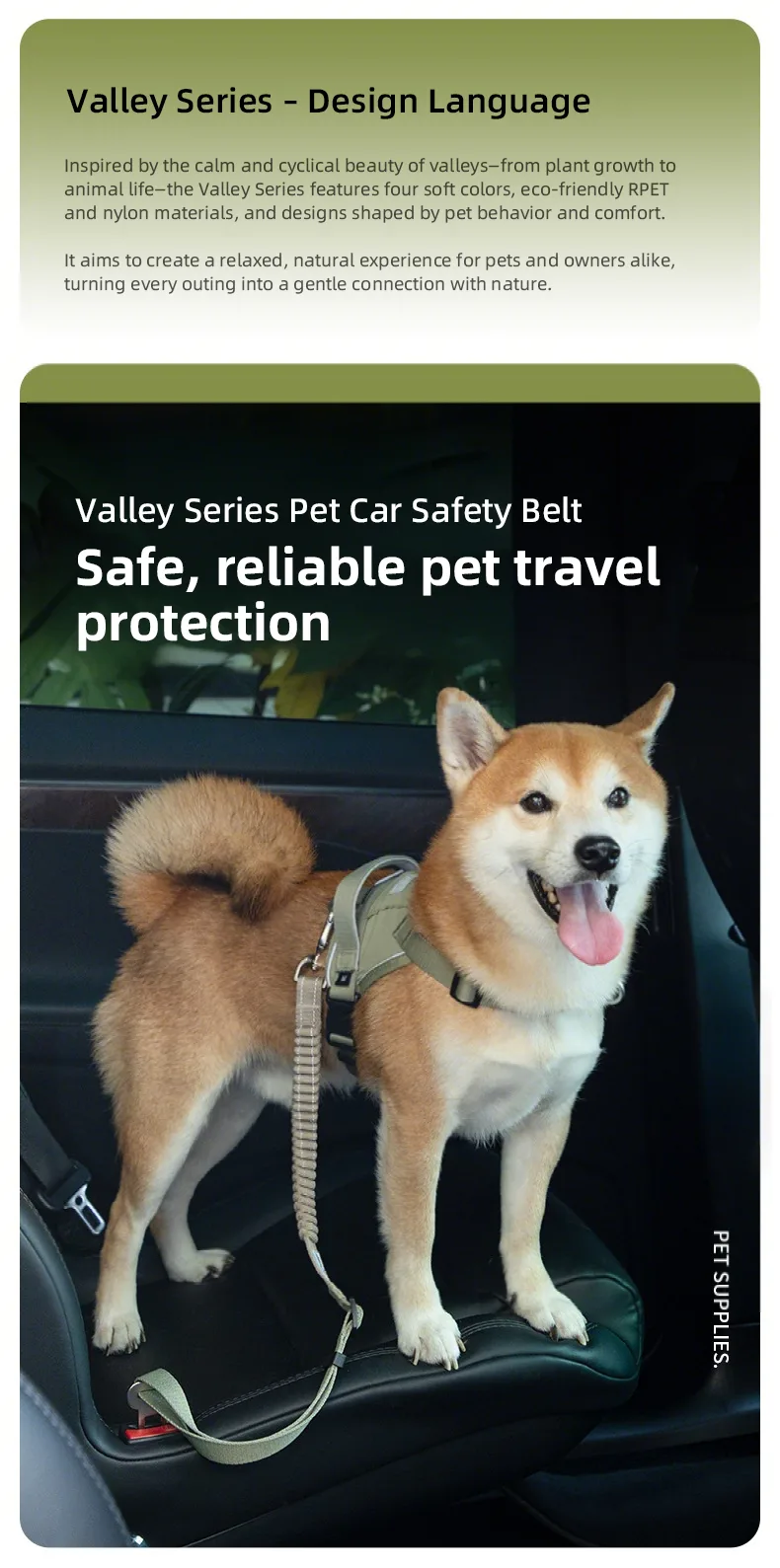 PETOEM NM-029011 Adjustable Car Safety Dog Seat Belt | RPET & Shock Buffer De - NM-029011 wholesale manufacturer