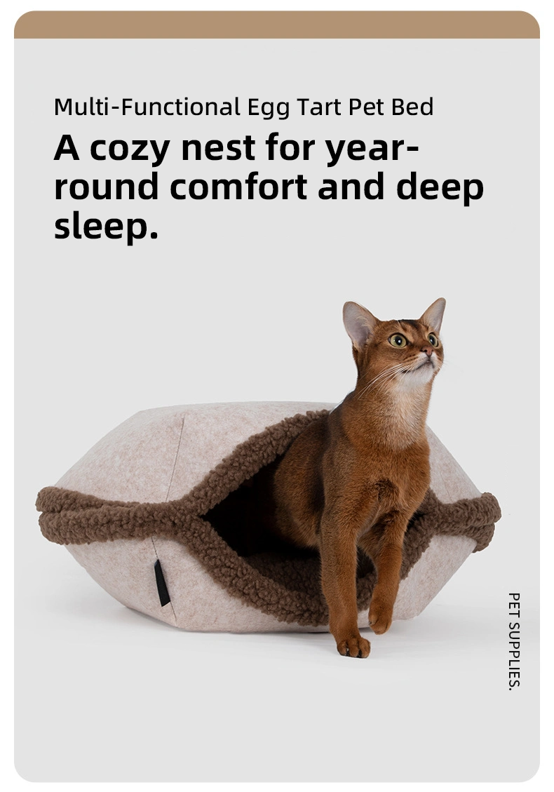 PETOEM NM-025034 Convertible Felt Cat Cave Bed | Foldable Cozy Nest for Cats - NM-025034 wholesale manufacturer