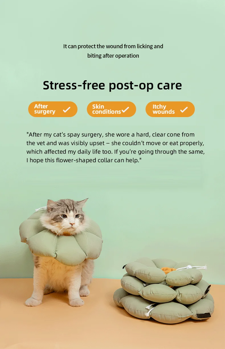 PETOEM NM-015018 Flower-Shaped Soft Pet Recovery Cone | Waterproof & Lightwei - NM-015018 wholesale manufacturer