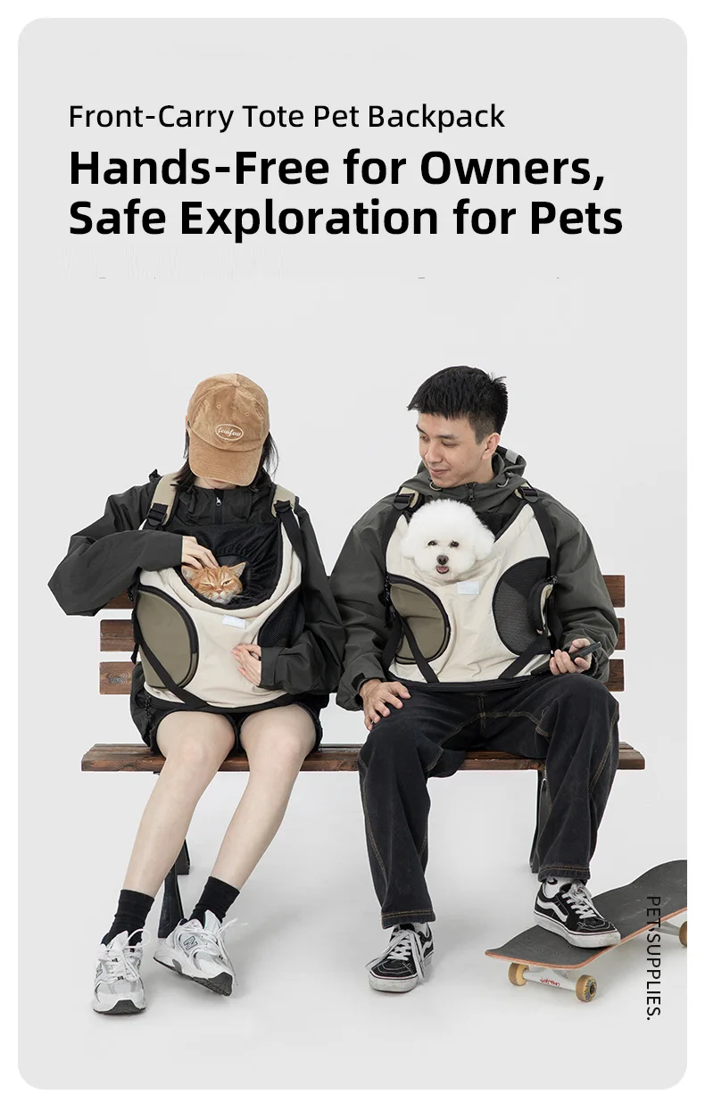 PETOEM NM-015052 Front Hug Pet Backpack | Ergonomic Carrier for Cats & Small - NM-015052 wholesale manufacturer