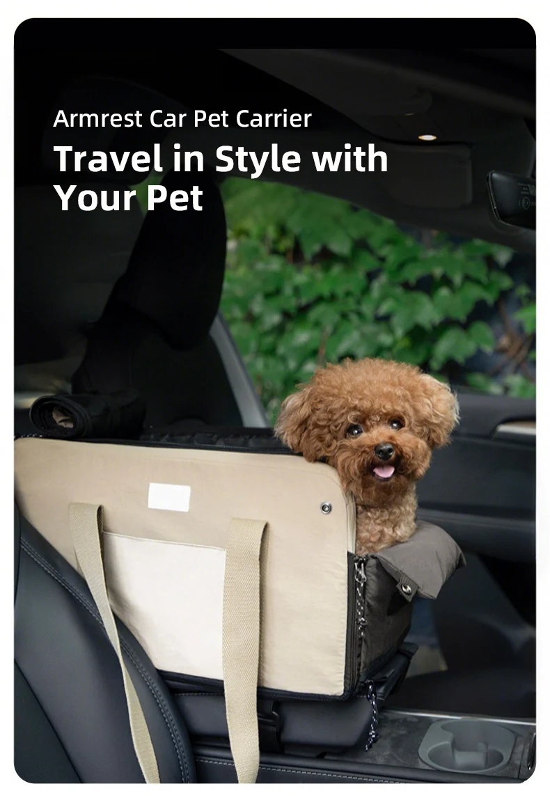 PETOEM NM-015063 Pet Car Seat Carrier | Armrest-Mounted, Secure & Breathable - NM-015063 wholesale manufacturer