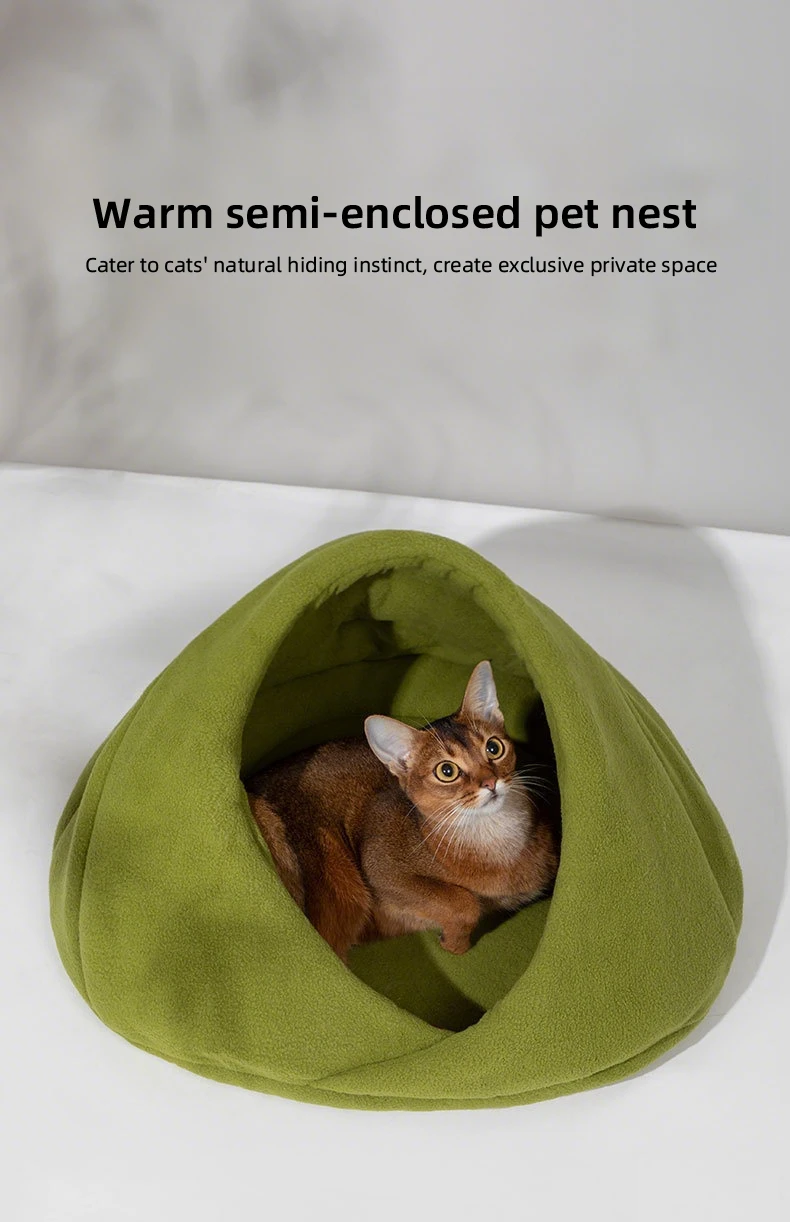 PETOEM NM-025002 Semi-Enclosed Fleece Pet Cave Bed | Portable & Cozy for Cats - NM-025002 wholesale manufacturer
